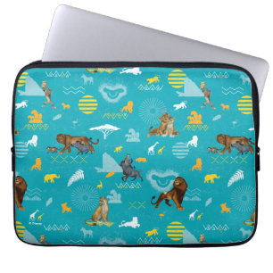 Lion King   Teal Characters & Icons Pattern Laptop Sleeve