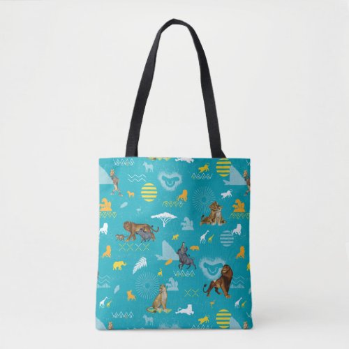 Lion King  Teal Characters  Icons Pattern Tote Bag