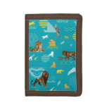 Lion King | Teal Characters &amp; Icons Pattern Trifold Wallet