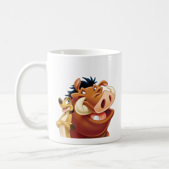 Lion King Timon and Pumba smiling Disney Coffee Mug (Left)