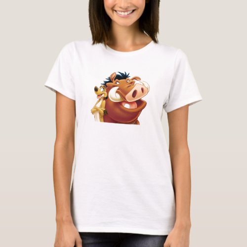 Lion King Timon and Pumba smiling Disney T_Shirt