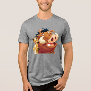 Lion King Timon and Pumba smiling Disney Tri-Blend Shirt