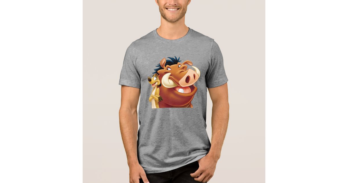 Lion King Timon and Pumba smiling Disney Tri-Blend Shirt | Zazzle