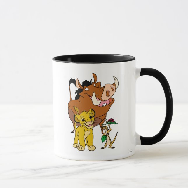 Lion King Timon Simba Pumba with ladybug Disney Mug (Right)
