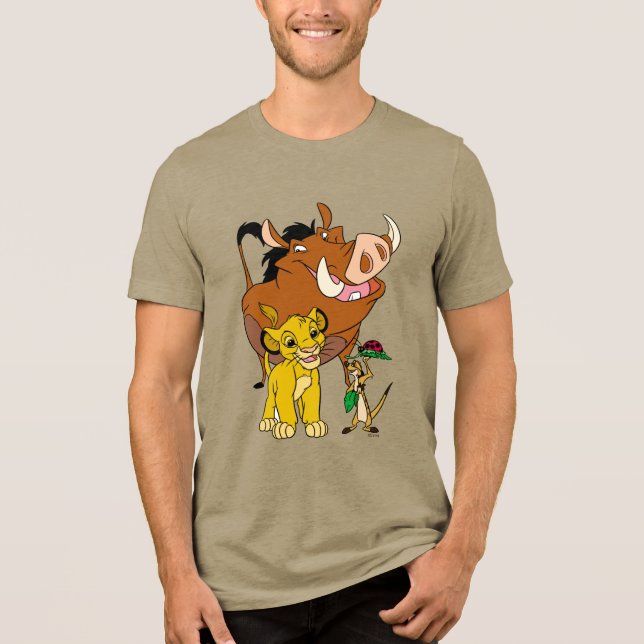Lion King Timon Simba Pumba with ladybug Disney Tri-Blend Shirt (Front)