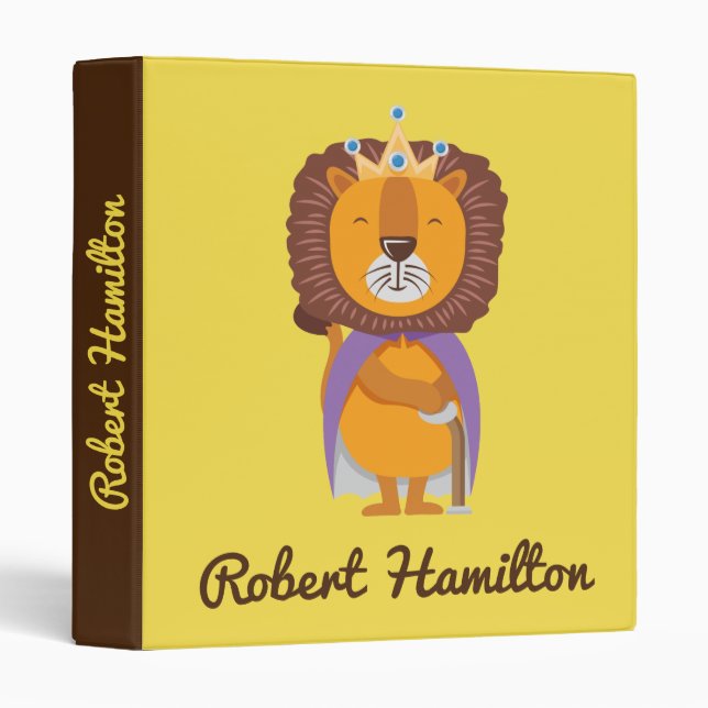 LION KING WITH CROWN  ADD YOUR NAME BINDER (Front/Spine)