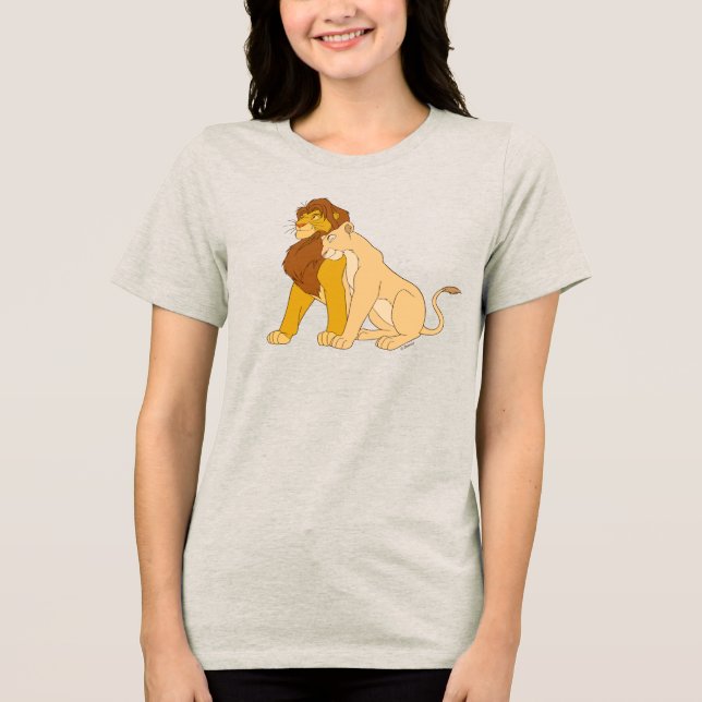 Lion King's Adult Simba and Nala Disney Tri-Blend Shirt (Front)