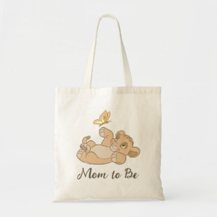 Lion King's Baby Simba Playing "Mom to Be" Tote Bag