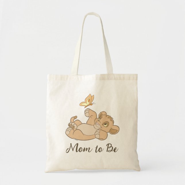 Lion King's Baby Simba Playing "Mom to Be" Tote Bag (Front)