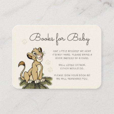 Lion King's Simba Books For Baby Insert Card