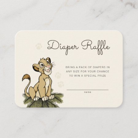 Lion King's Simba Diaper Raffle Insert Card