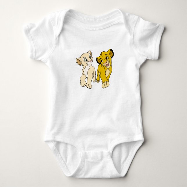 Lion King's Simba & Nala smiling Disney Baby Bodysuit (Front)