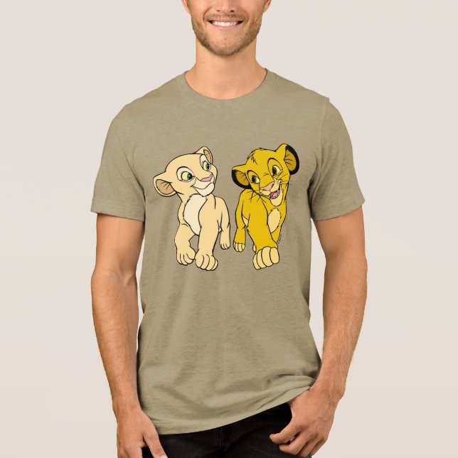 Lion King's Simba & Nala smiling Disney Tri-Blend Shirt (Front)