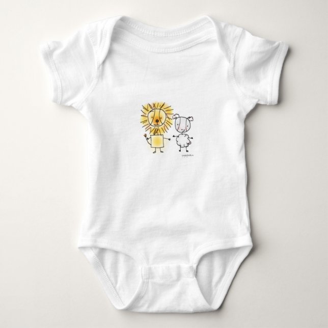 Lion & Lamb Baby Bodysuit (Front)