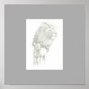 Lion & Lamb Print
