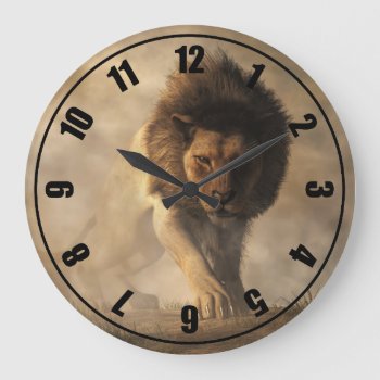 Lion Large Clock by ArtOfDanielEskridge at Zazzle