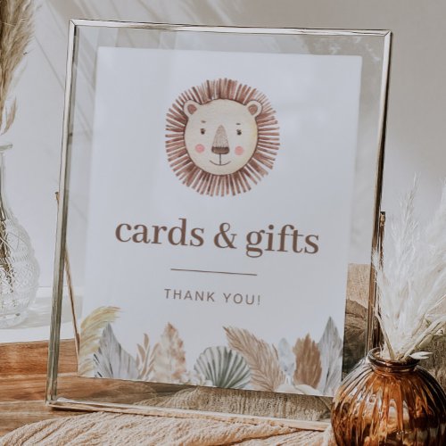 Lion Leaf Neutral Cards and Gifts Sign