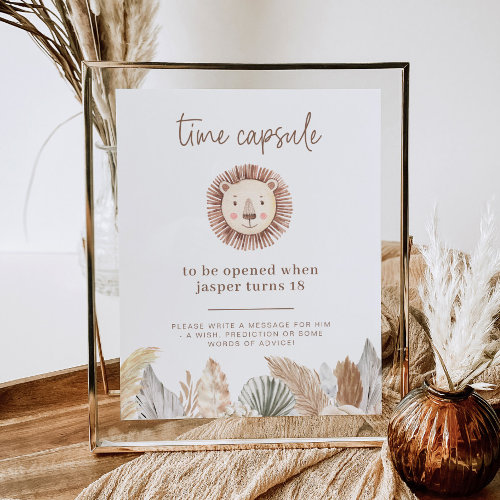 Lion Leaf Neutral Time Capsule Poster