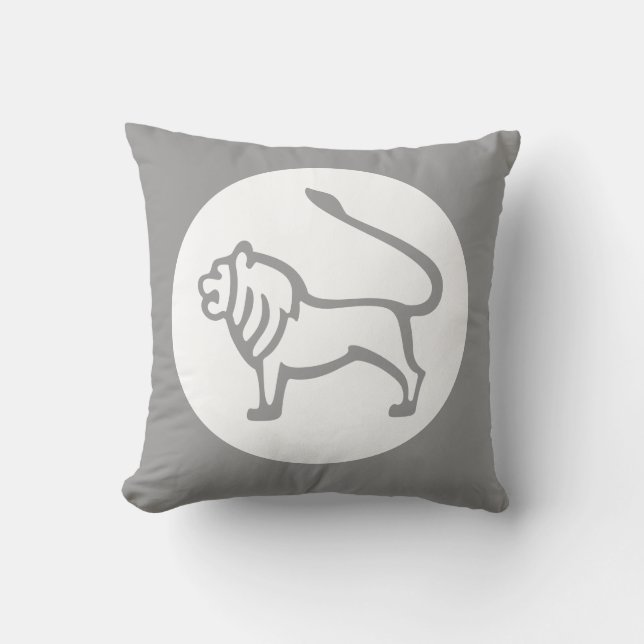 LION/LEO HOROCOPE on GREY pillow (Front)