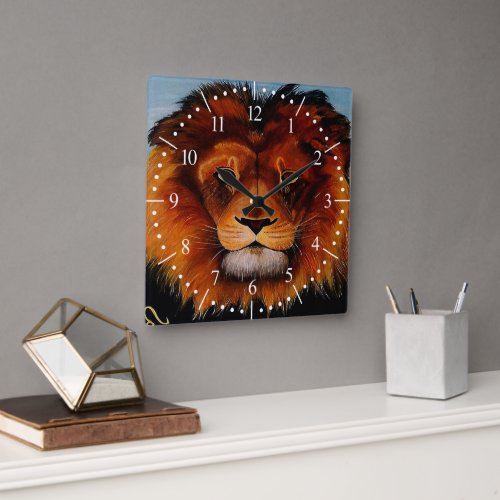 Lion Leo sign Square Wall Clock