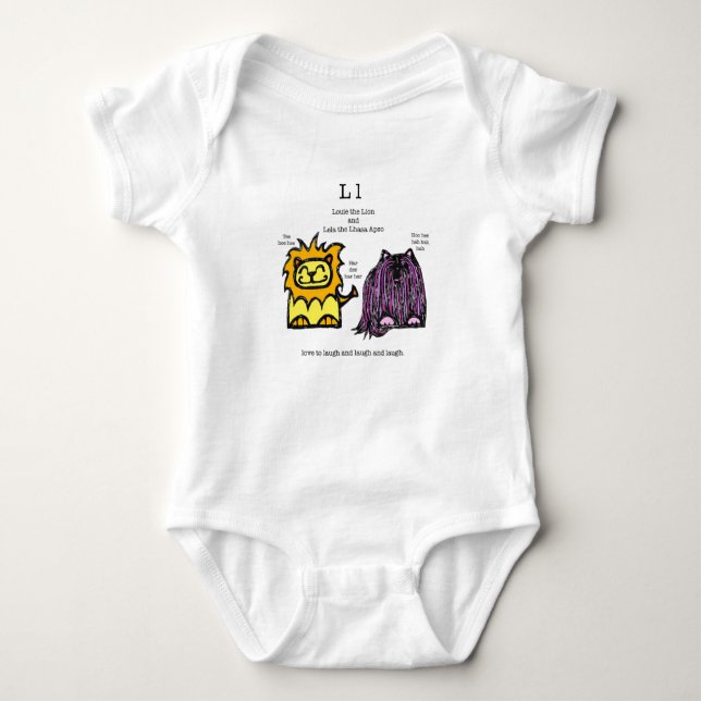 Lion & Lhasa Apso baby bodysuit (Front)