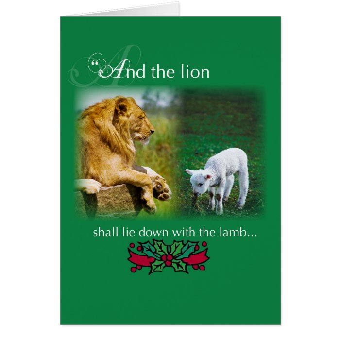 Lion Lie Down with Lamb, Peace Christmas Card