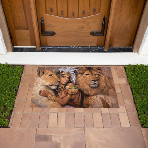 Lion Lioness Princess Doormat