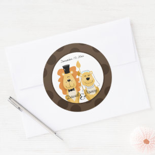 Lion & Lioness Wedding Couple Stickers