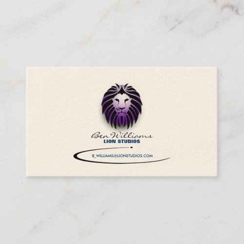 Lion Logo Business Card Blue Version