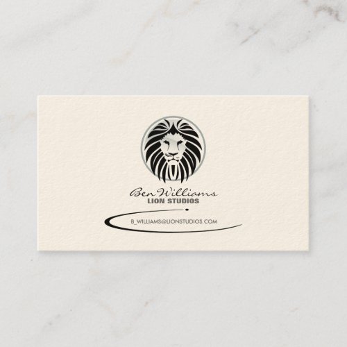Lion Logo Business Card Grey Version