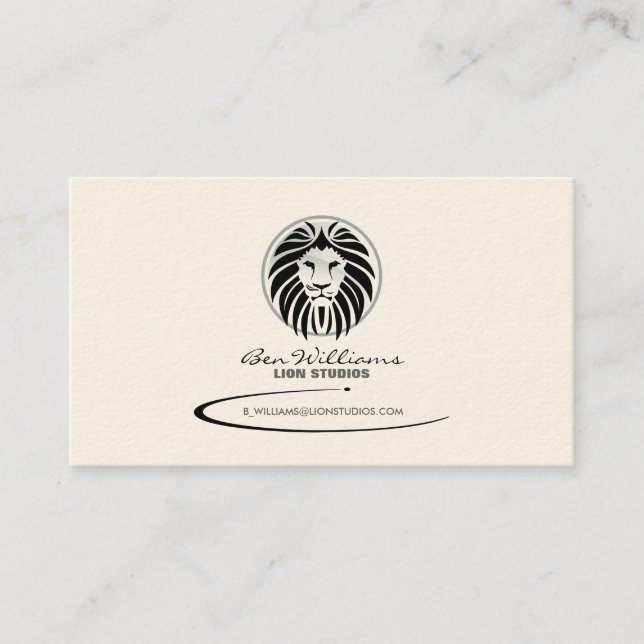 Lion Logo Business Card (Grey Version) (Front)
