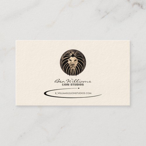 Lion Logo Business Card Moon Backdrop
