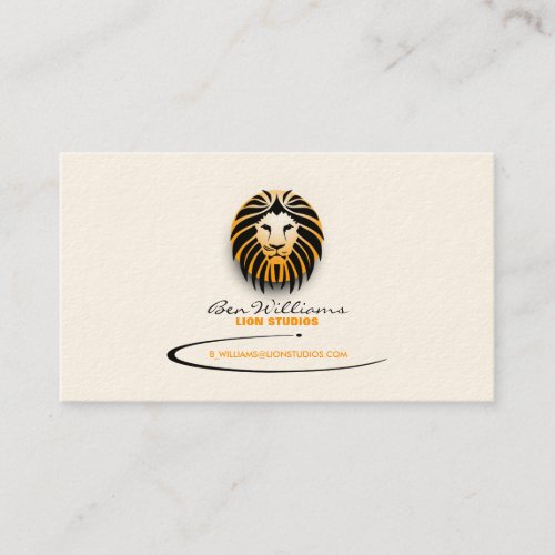 Lion Logo Business Card Orange Version