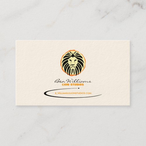 Lion Logo Business Card Sun Backdrop