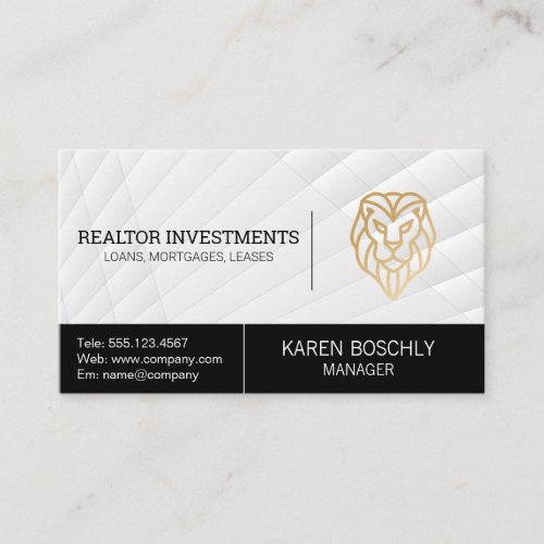 Lion Logo Golden Business Card
