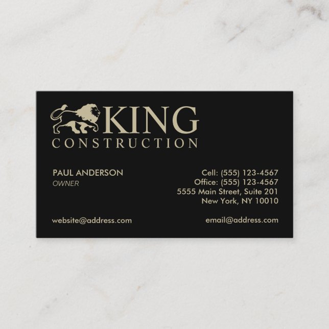 Lion Logo Professional Business Card (Front)