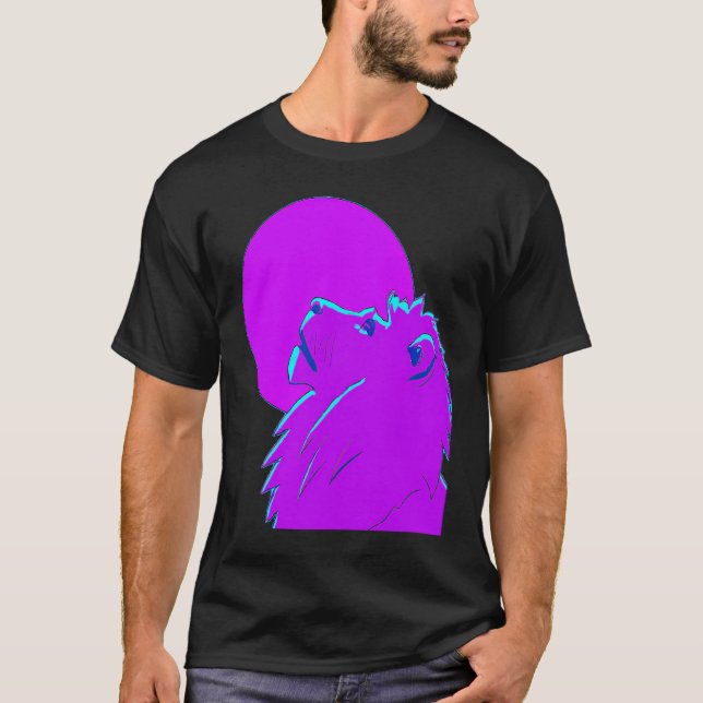 Lion Looking At The Moon Freedom Zion T-Shirt (Front)