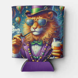 Lion/Louisiana Mardi Gras  Can Cooler