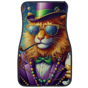 Lion/Louisiana Mardi Gras Car Floor Mat
