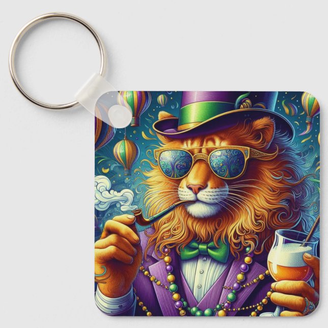 Lion/Louisiana Mardi Gras  Keychain (Front)