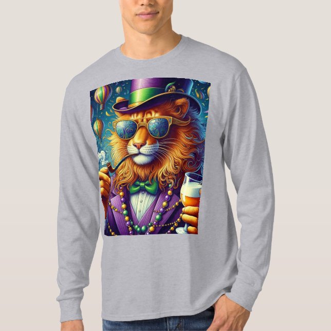 Lion/Louisiana Mardi Gras  T-Shirt (Front)