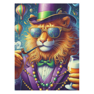 Lion/Louisiana Mardi Gras  Tablecloth