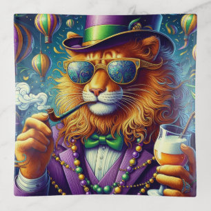 Lion/Louisiana Mardi Gras  Trinket Tray