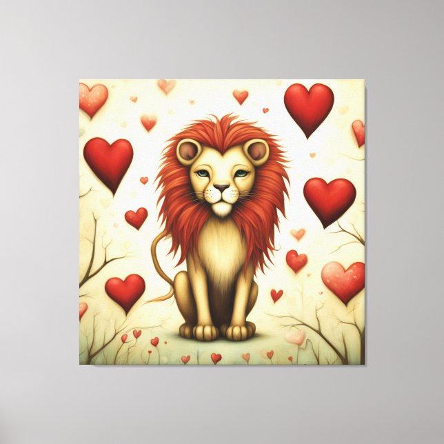 Lion Love 2 Canvas Print (Front)