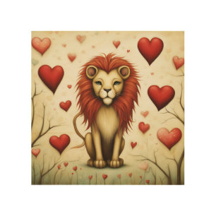 Lion Love 2 Wood Wall Art