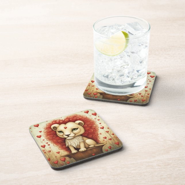 Lion Love 3 Beverage Coaster (Right Side)