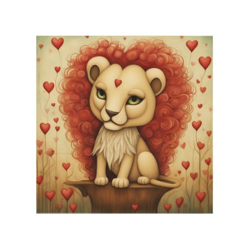 Lion Love 3 Wood Wall Art