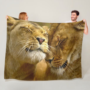Lion Love Plush Fleece Blanket