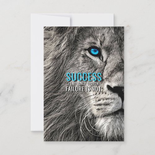 Lion Lover Success Is My Only Option Thank You Card