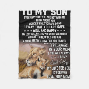 Lion Lover To My Son Lion Fleece Blanket